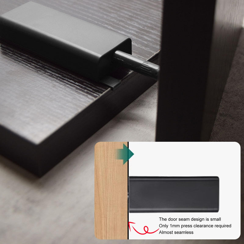 AUNMAS Magnetic Push Latch Automatic Cabinet Door Opener with Adjustable Design Effortless Push to Open Mechanism Secure Magnetic Closure for Drawers Wardrobes Kitchens (Black Gray) Black Gray