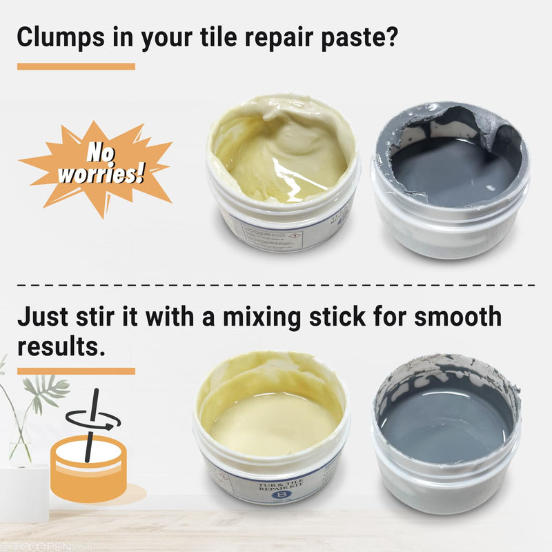 VERNY Tub Repair Kit Fiberglass Tub Repair Kit, 3.7oz Acrylic Wall Repair Tub Porcelain Repair Kit Tile and Shower Repair Kit, for Toilet, Sink Cracked Bathtub, Holes, Dents, Worns and Shower,Grey Gray