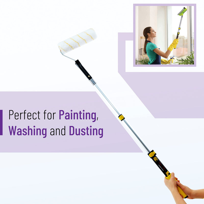 Bates- Extension Pole, 1.4 to 3 Ft Pole, Telescoping Pole, Paint Pole, Extendable Pole, Paint Roller Extension Pole, Painters Pole, Extension Handle, Telescoping Handle, Telescoping Paint Roller Pole Black and Yellow