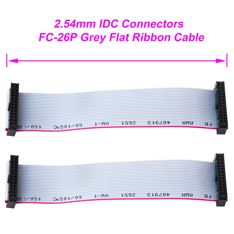 IDC Cable IDE Flat Ribbon Cable 10/14/16/20/26/30/34/40 Pin Ribbon Cable IDC Cable Connector, Female to Female IDE Extension Cable 50CM Length FC 26-Pin 2Pcs(KS-FF26) FC 26P - NewNest Australia