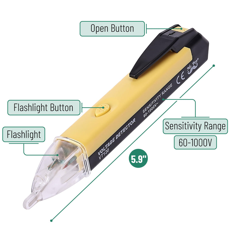 Mr. Pen- Voltage Tester, Electrical Tester, Non Contact Voltage Tester, Tester Electric, Electric Tester Pen, Voltage Detector, Electrical Testers, Voltage Tester Pen, Electricity Tester, Power Tester Yellow & Black 1 Pack