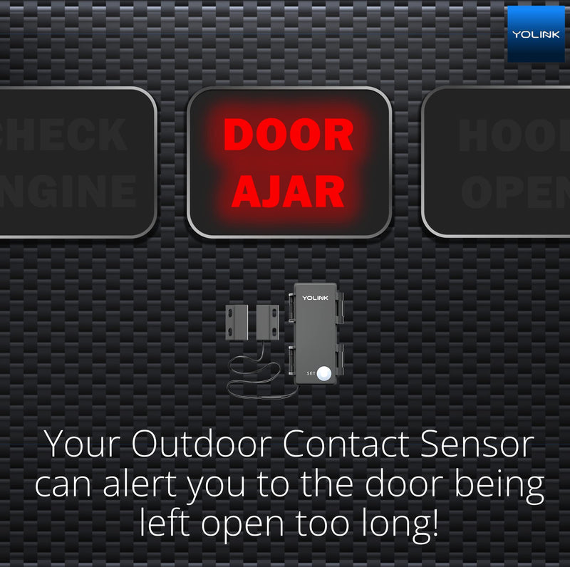 YoLink LoRa Smart Outdoor Contact Sensor & Hub Starter Kit, Gate & Shed Door Sensor, Universal Contact-Closure Sensor, Email/SMS/Push Alerts, 1/4 Mile Open Air Range, Alexa, IFTTT, Home Assistant With Hub