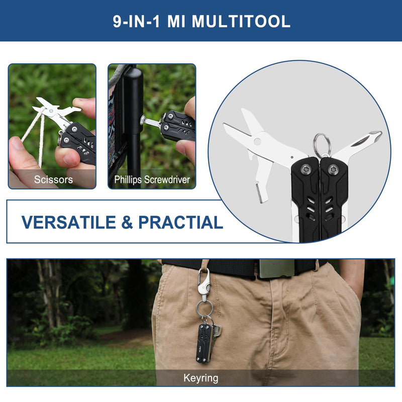 NexTool Keychain Multitool, 9 in 1 Mini Multitool with Needle Nose Pliers, Scissors, SIM Extractor and Screwdrivers for Travel, EDC, TSA Approved Multitool, Bladeless Small Multitool(Mini Sailor Lite) Pocket Size Mini Sailor Lite
