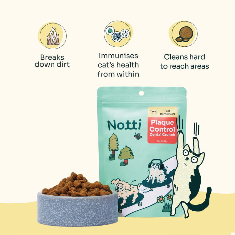 Notti Cat Dental Treats All Breed Cats - Probiotics - Supports Healthy Teeth, Gums, and Breath Odor in Cats - Freshen & Minimize Tartar - Chicken, Fish - Cellulose - Anti-Choke - Feline Adult Dental