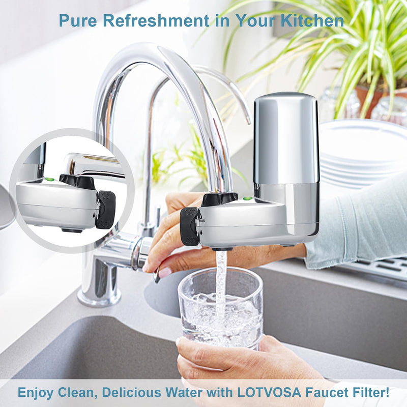 Water Filter Replacement for Brita Faucet Filter - Compatible with Brita 36311 On Tap Faucet Filters System for Sink, FR-200, FF-100 - Pack of 3 - Fits All Brita Tap Water Filters, LTF-003S Silver