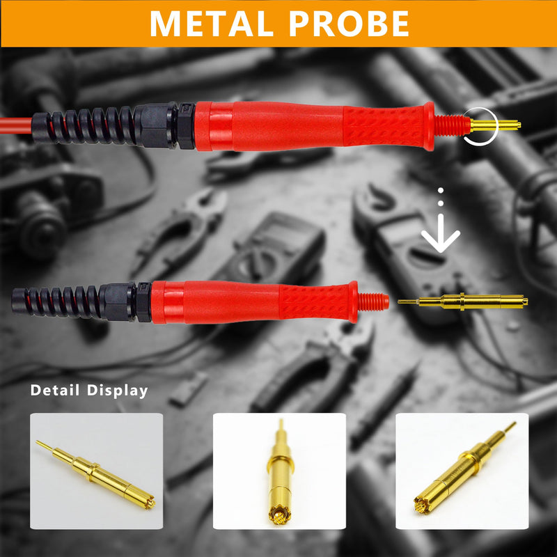 ZIBOO L2010 Pin Type 4 Terminal Probe Compatible with Hioki BT3554,BT3554-01 Battery HiTester,Handheld Battery Tester, Replaceable Probe Tip ZIBOO L2010