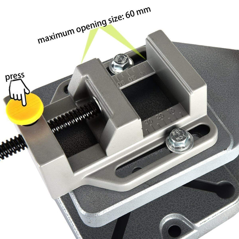 AMYAMY Aluminum Drill Press Vise (Silver)