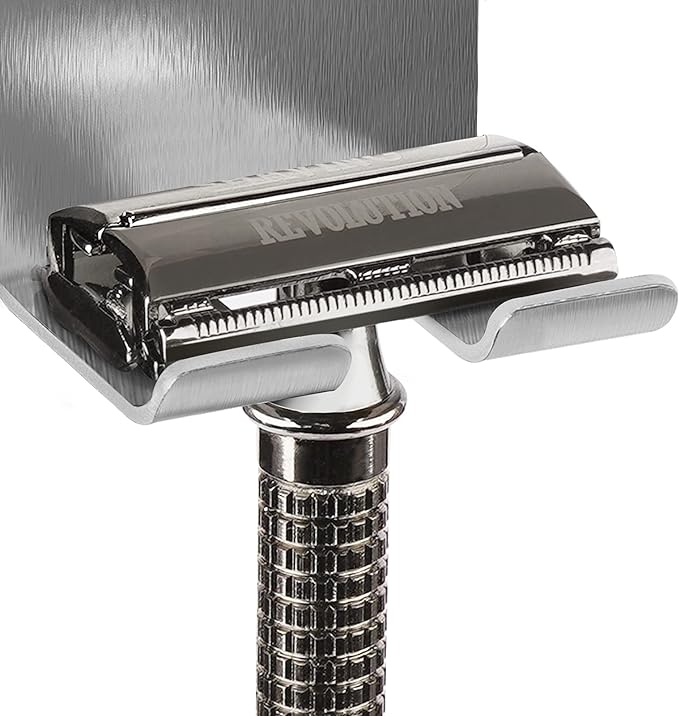 Linkidea 2 Pack Shower Wall Mount Safety Razor Holder Adhesive Shaver Hook Hanger Stand Bathroom Wall Mounted Razor Holder for Viking Merkur Double Edge Safety Razor - NewNest Australia