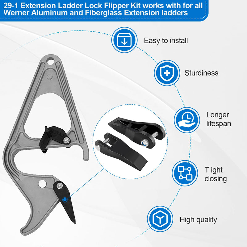 29-1 Lock Flipper Kit for Werner Ladder, Ladder Lock Flipper Compatible with Werner/Louisville/Keller Ladders, Aluminum Extension Ladder Locks Parts