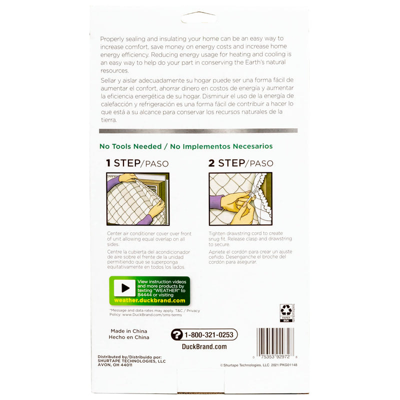Duck Brand Indoor Air Conditioner Cover, White, 20 x 28 Inches, 284430