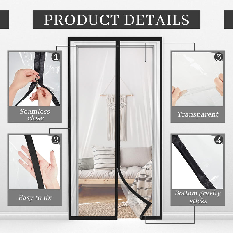 Amylove Zipper 60 x 102 Inch Dust Barrier Door Kit, 5 x 8.5 ft Construction Black 1