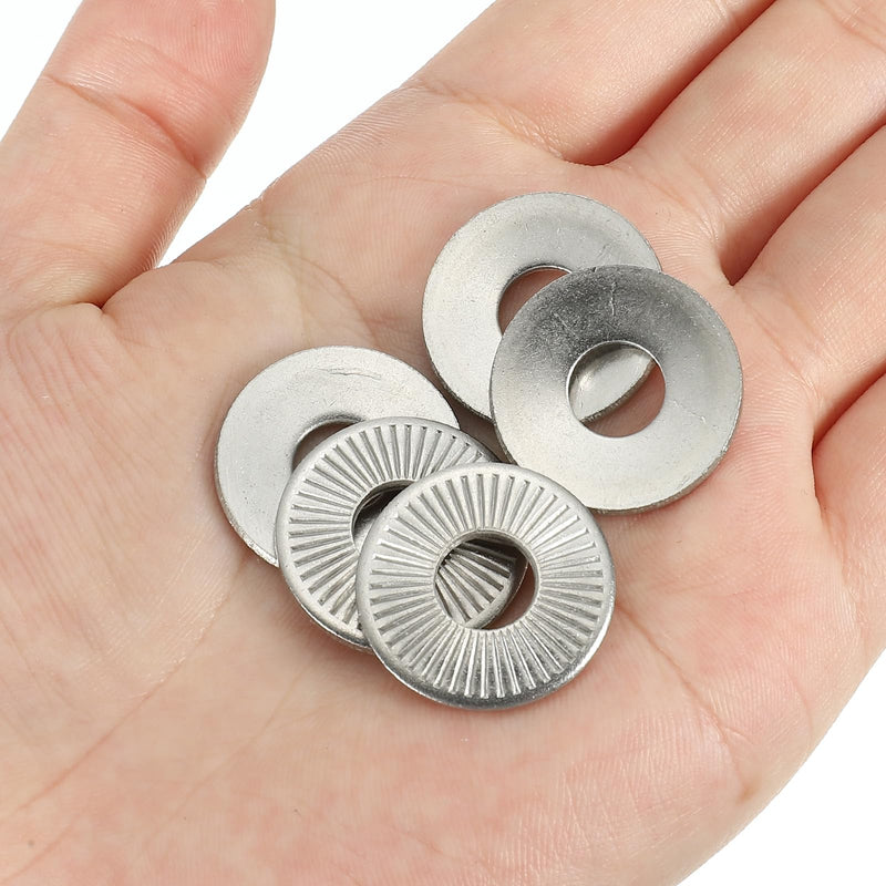 PATIKIL 304 Stainless Steel Flat Washers, 50 Pack M8x22mm Belleville Spring Disc Washer Conical Knurled Metric Gasket for Automotive Industrial Construction