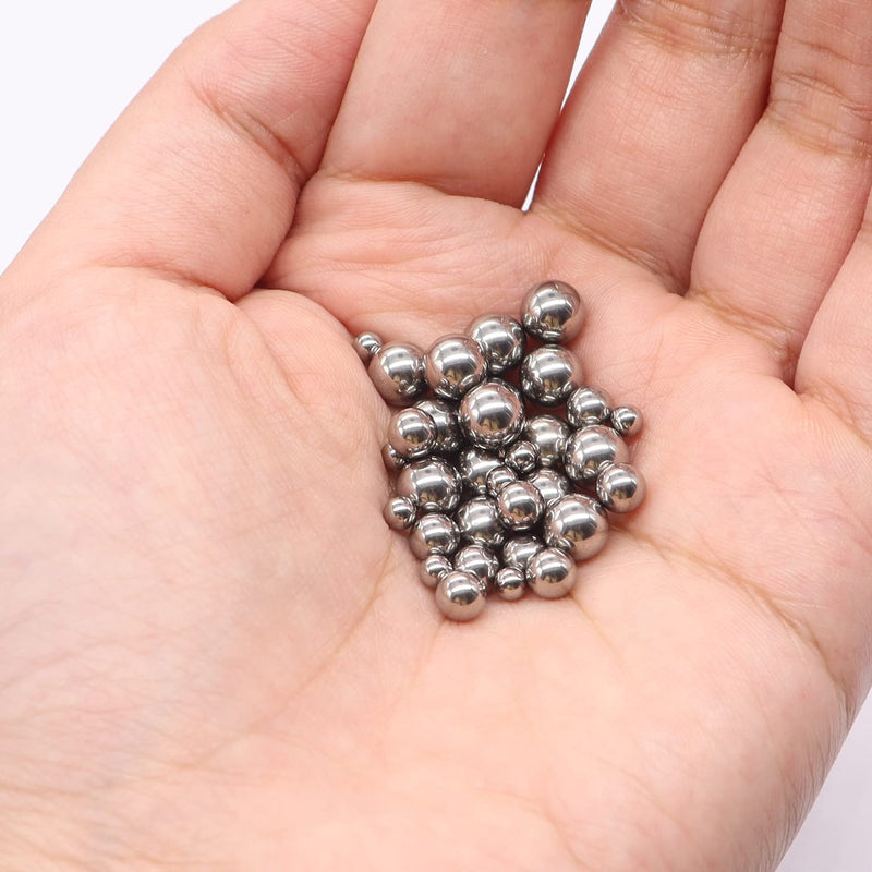 weideer 430pcs Stainless Steel Precision Steel Balls Bicycle Bearing Balls Metal Mixing Balls Assortment Kit 1/4" 7/32" 3/16" 5/32" 1/8" 3/32" K-086-430