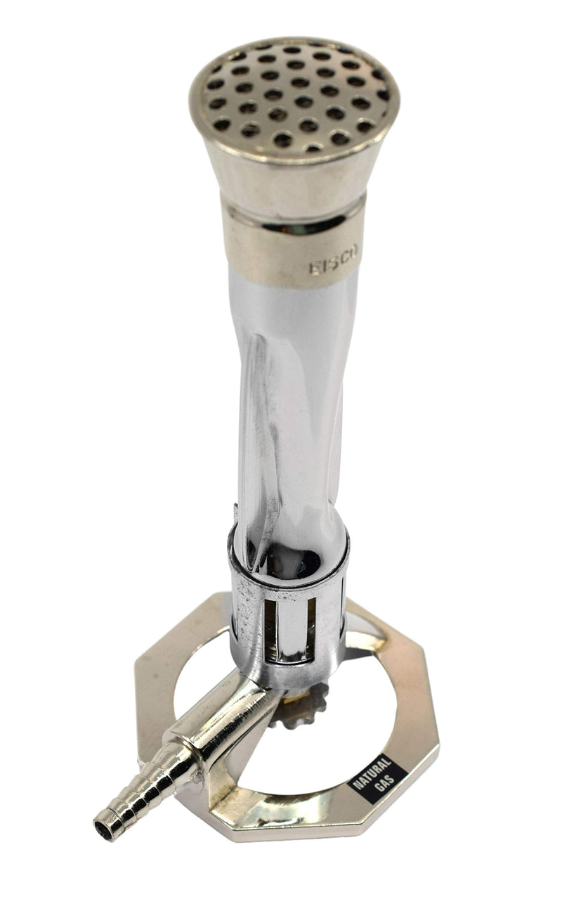 EISCO Meker Burner, Natural Gas - High Temperature Flame - Suitable for use with Natural Gas - Highly Stable Octagonal Base
