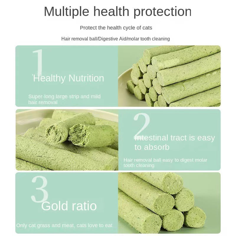 18PCS Cat's Grass Chew Sticks,Cat's Grasses Teething Stick,Cat Grass Stick, Cats Teeth Cleaning Grasses Chew Sticks Molar Rod for Cat Indoor,for Hairball Removal