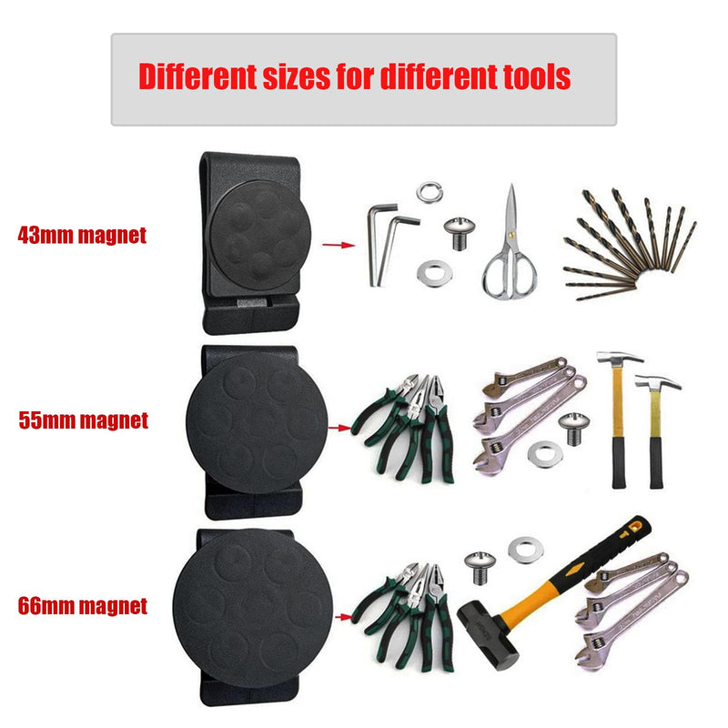 XXHong Belt Magnetic Clips Heavy Duty Magnetic Tool Holder Black Magnet Belt Organizer for Screws Nails Screwdrivers Wrench Metal Accessories 2 PCs