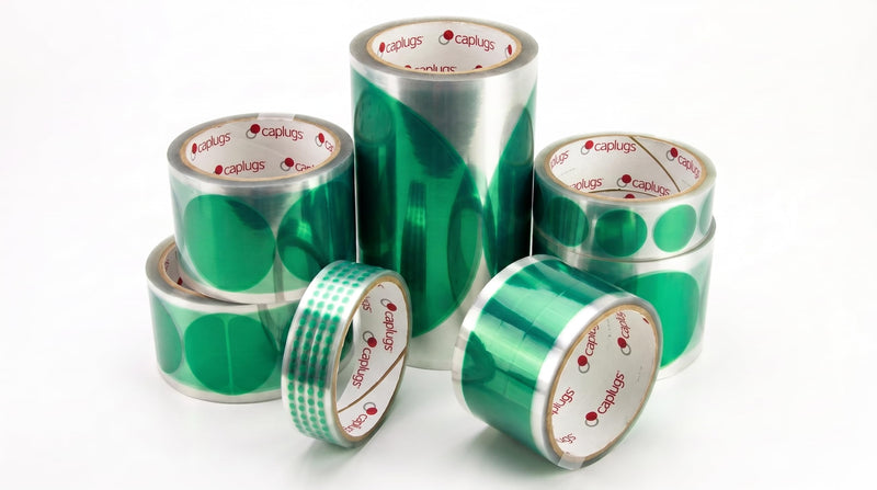 Caplugs PC01125 PC-SH Series - Powder Peel Green Discs, Squares, and Rectangles - Powder Coating, E-Coating, Anodizing, Green Polyester, Circle, 1.125" Disc Diameter, 500 Discs/Roll (SH-47208)