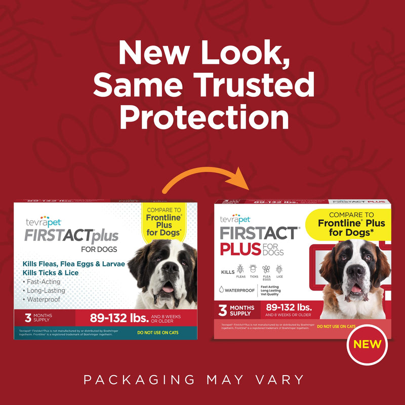 FirstAct Plus Flea Treatment for Dogs, Extra Large Dogs 89+ lbs, 6 Doses, Same Active Ingredients as Frontline Plus Flea and Tick Prevention for Dogs