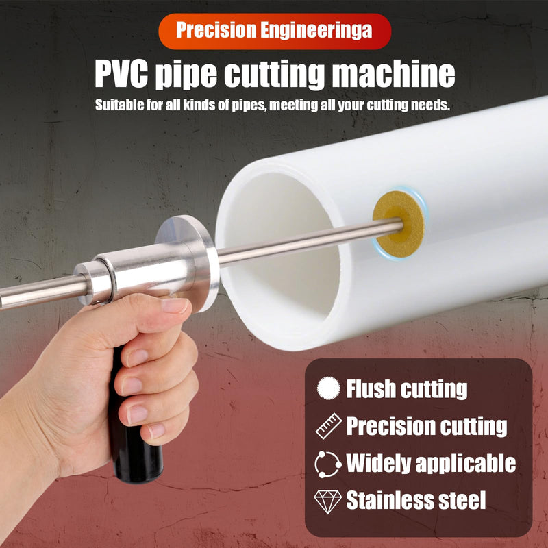 PVC Inside Pipe Cutter, Including Diamond Grit Wheel & Handle 1-1/2" to 8" Adjustable Pipe Diameter 7" Cutting Depth 1/4" Hex Shank for Impact Drivers & Drills