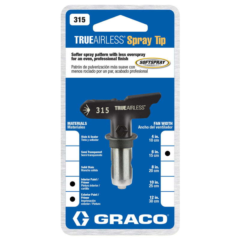GRACO TrueAirless 315 Spray Tip Black, Silver