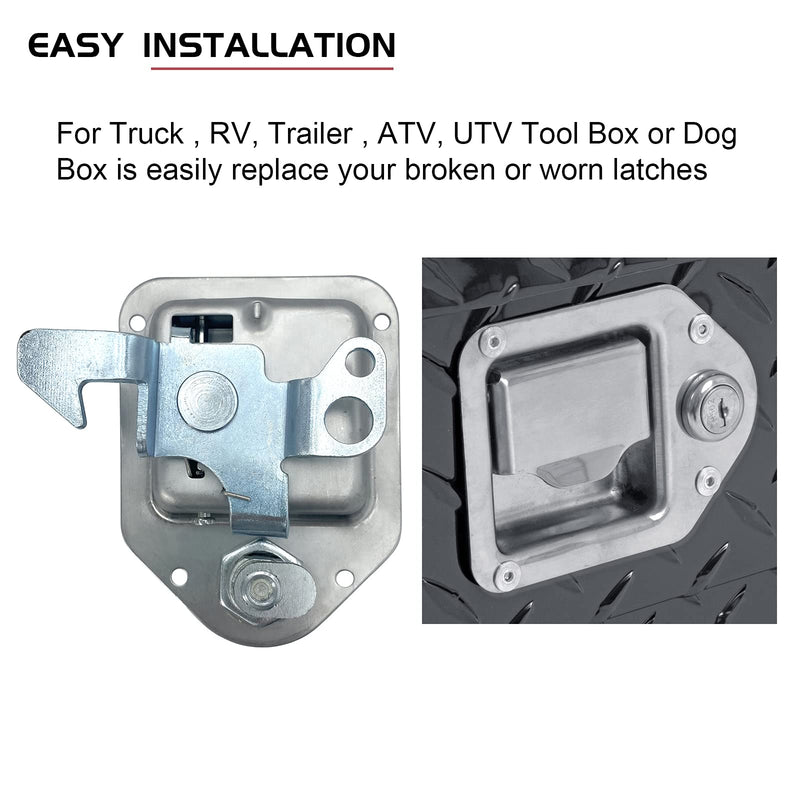Toolbox RV Handle Latch Stainless Steel Tool Box Latch Paddle Lock for Trailer Door RV Camper Truck Bed Toolboxes - 3/8'' x 3-1/4'' (2 Pack) 2 Pack