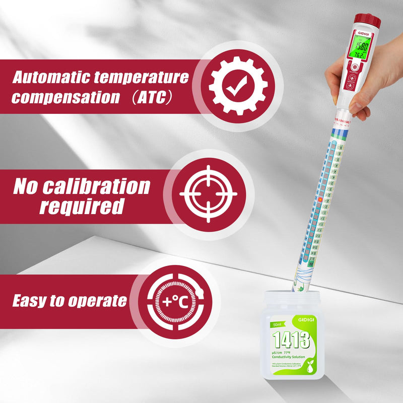 Truncheon Nutrient Meter PPM Meter Hydroponics TDS Meter Digital Water Tester EC TDS Tester(EC/PPM500/PPM700/CF) Specifically Designed for DWC Hydroponic System, Indoor Plant Grow, Home Garden etc