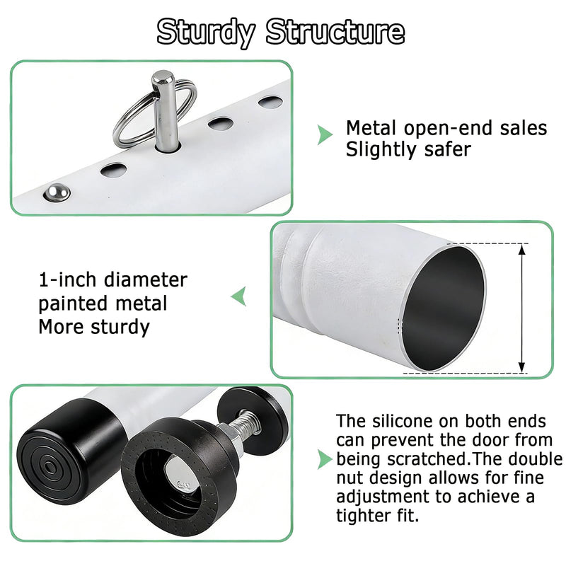 Sliding Door Safety Lever, 17-50 Inch Adjustable Heavy-Duty Sliding Glass Door Safety Lever, Equipped with Rubber Head, Paired with Portable Door Lock, Portable Travel Privacy Lock
