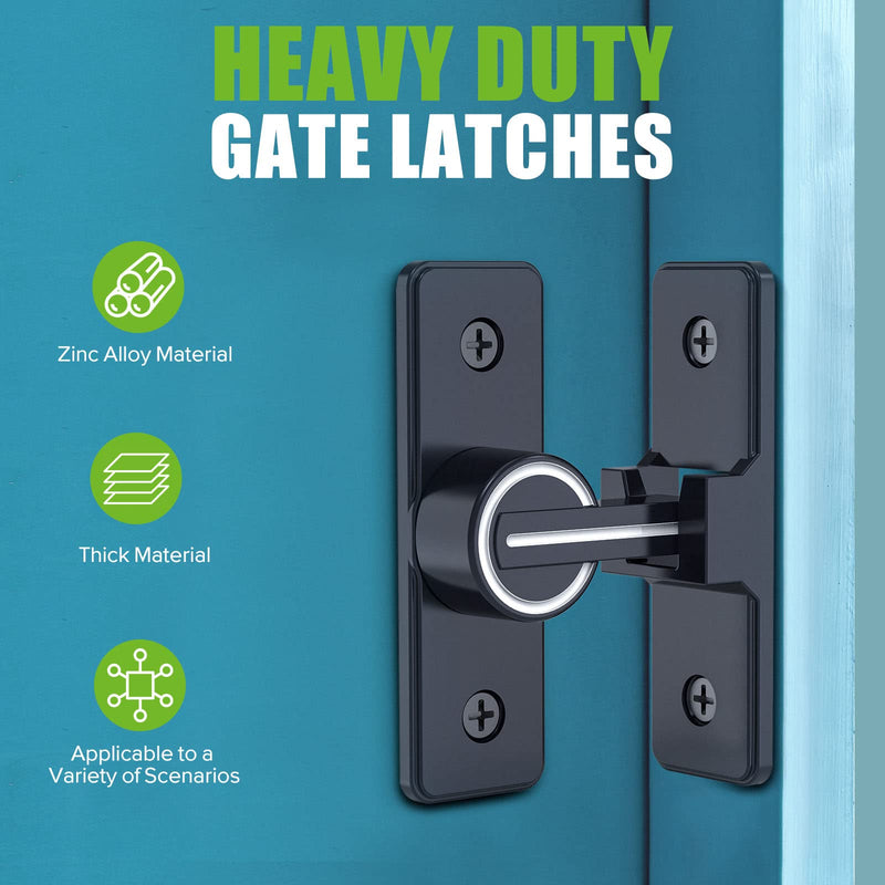 Barn Door Lock Hardware, 90 Degree Heavy Duty Safety Gate Latches Flip Bolt Latch Lock, Barn Sliding Door Latch Suitable for Garden, Bathroom, Outdoor, Window (Luminous-2PCS) Luminous-2PCS