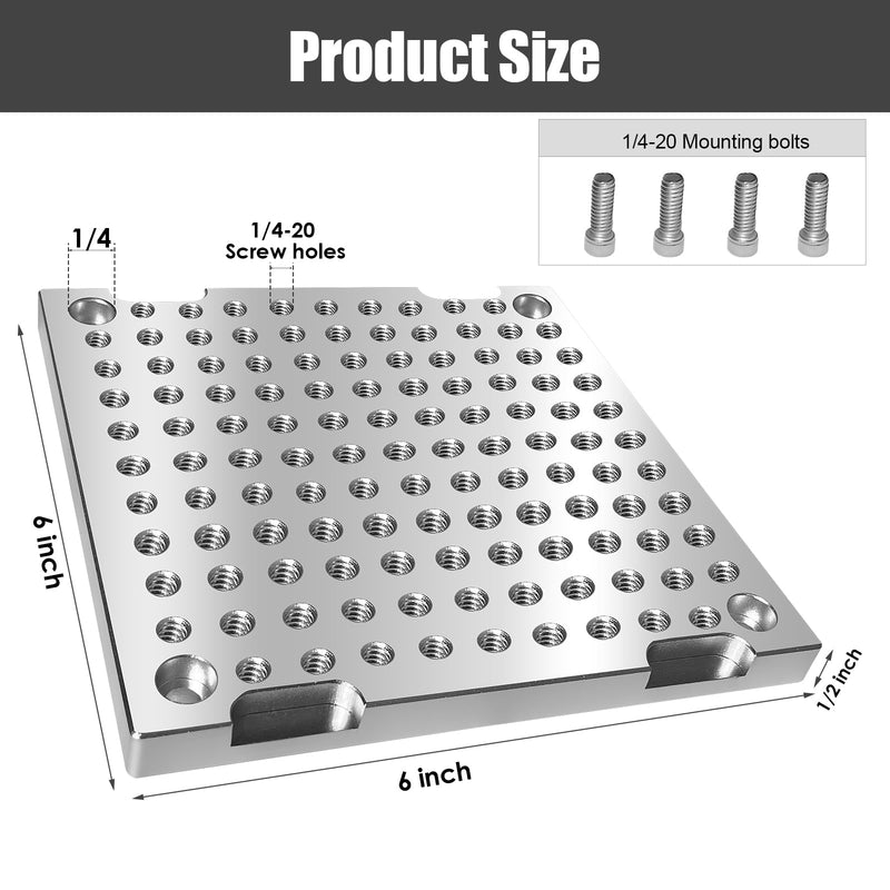 6" x 6" x 1/2" MIC 6 Aluminum Fixture/Sacrificial Plate, Mini Pallet