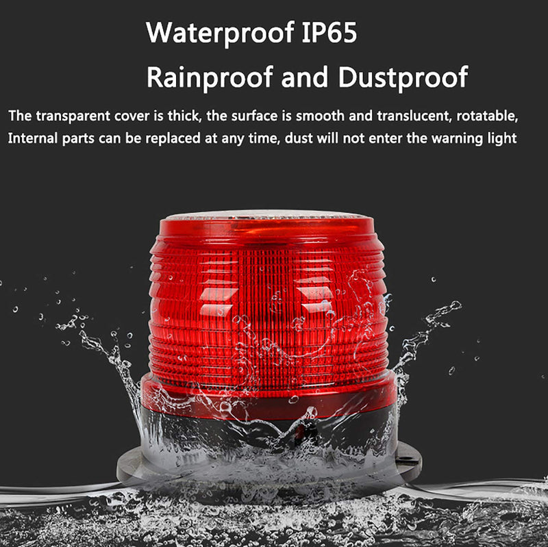 Solar Strobe Warning Safety Flashing Light/Ceiling Strobe Light, with Strong Magnetic Base Waterproof for Construction, Traffic, Factory, Crane Tower, Boat Navigation (Yellow) Yellow