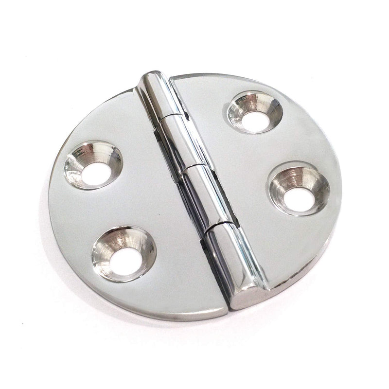 2Pieces of Marine Grade CAST Solid 316 Stainless Steel Mirror Polished Door /Cabinet Round Hinge Dia.2-1/2" (64mm) for Boat, RVs