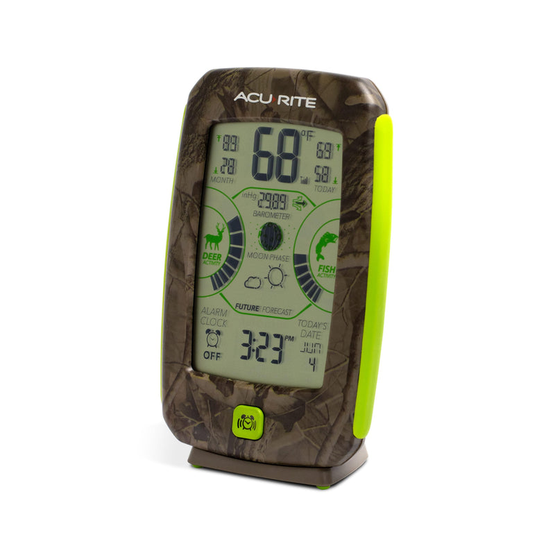 AcuRite Sportsman’s Weather Station with Hunting and Fishing Activity Meter (00249) Camo with Alarm Clock