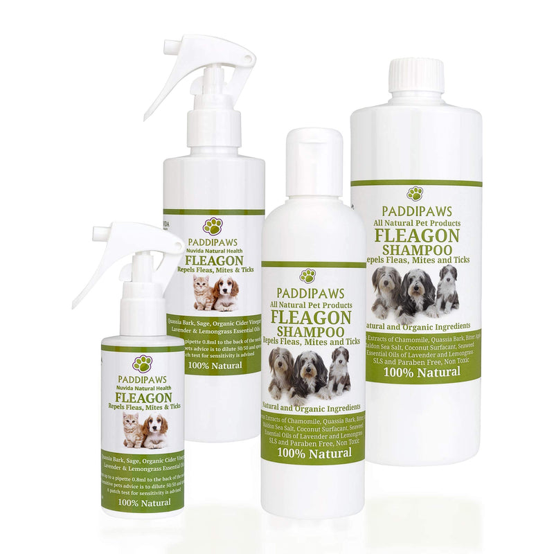 PADDIPAWS Fleagon Spot on - 100% Natural Flea Away Prevention Treatment for Dogs and Cats - Also protects against Mites, Lice and aids Tick Management - One Years Treatment - PawsPlanet Australia