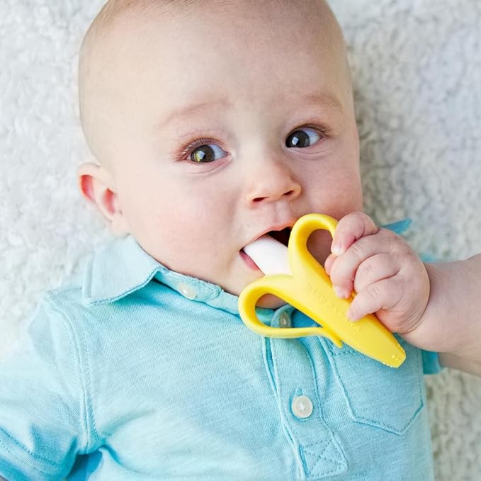 [Genuine Product] Baby Banana Baby Banana Infant Toothbrush Silicone Infant Teething Toothbrush Original (3-12 months) - NewNest Australia