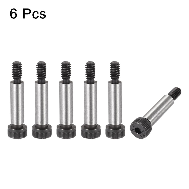 uxcell Alloy Steel Hexagon Socket Head Shoulder Screws Bolts, 3/4" Shoulder Length, 1/4" Shoulder Dia, #10-24 Thread, 6pcs 3/4" x 1/4"