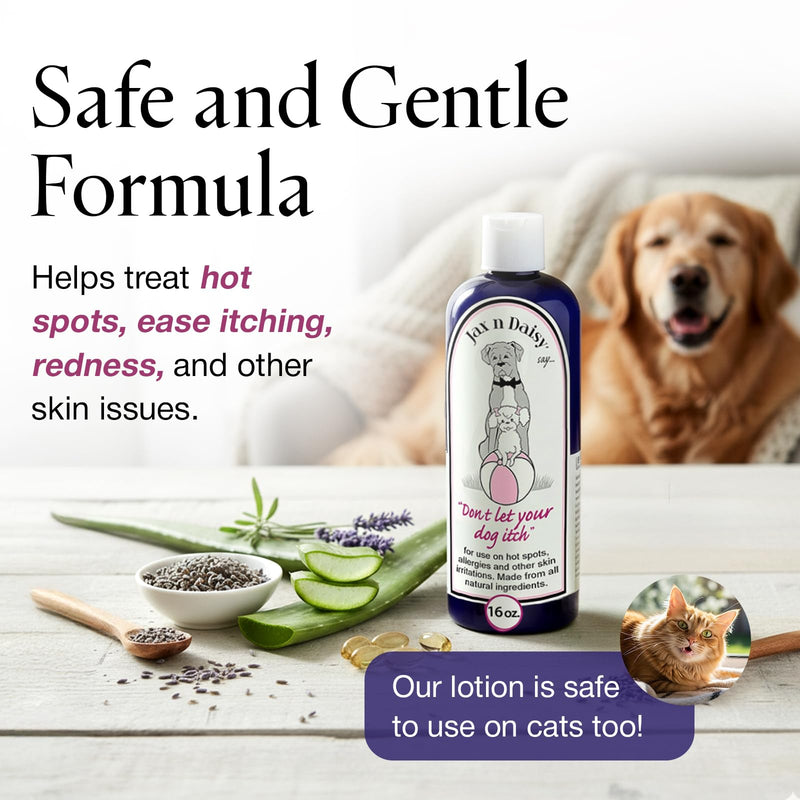 Jax N Daisy Don’t Let Your Dog Itch Lotion, 16 oz – Itch Relief for Dogs, Anti-Itch Skin Soother & Grooming Care Dog Lotion Itch relief 16oz