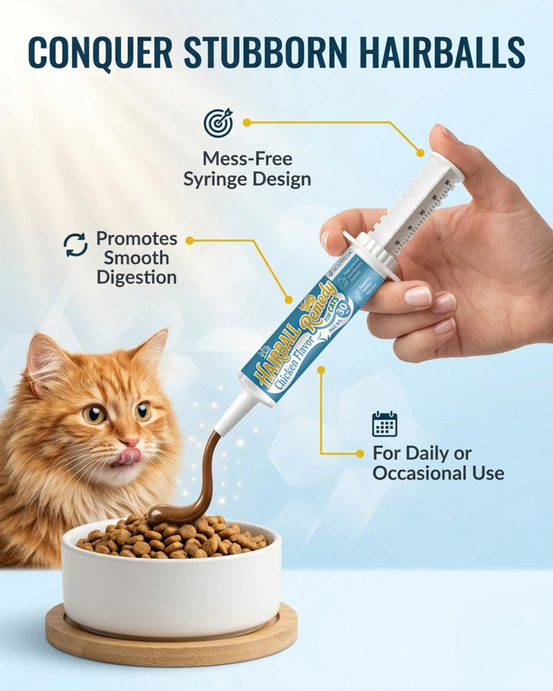 ACAPPELLA Chicken Flavor Cat Hairball Remedy - 30ml | Exact Dosage ; Mess-Free ; Easy-Squeeze