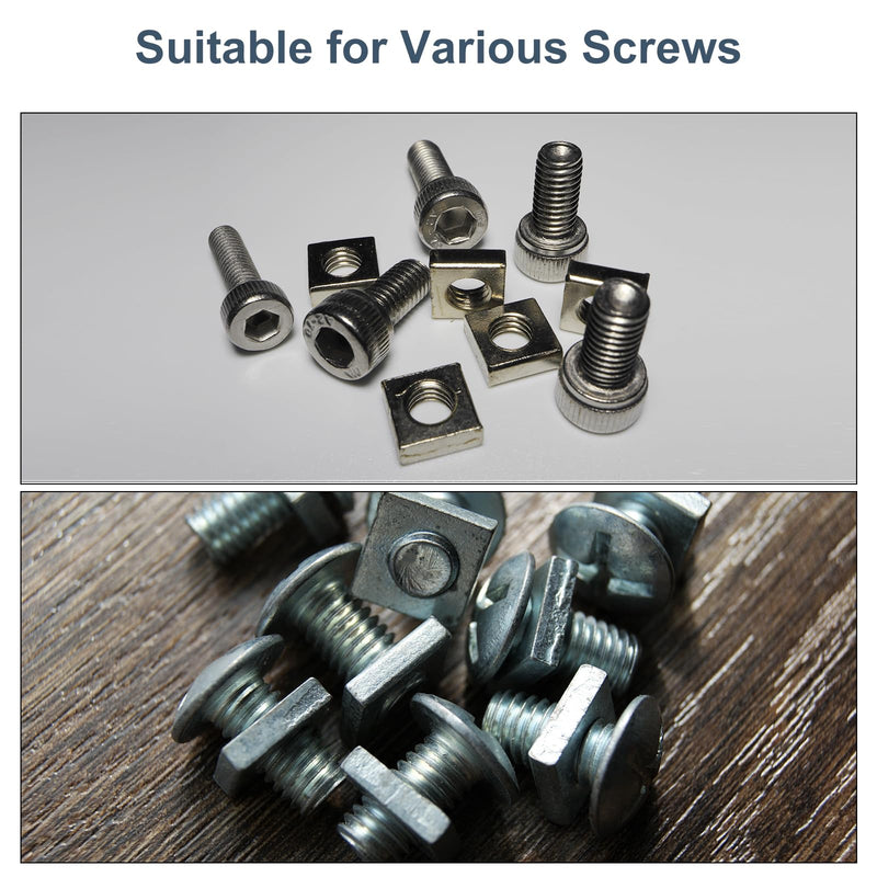 uxcell M6-1x3.2 Square Nuts, Carbon Steel Zinc Plated Coarse Thread Square Nuts Fasteners for Home Repairs and Professional Engineering, Colorful 5pcs M6-1x3.2mm 5
