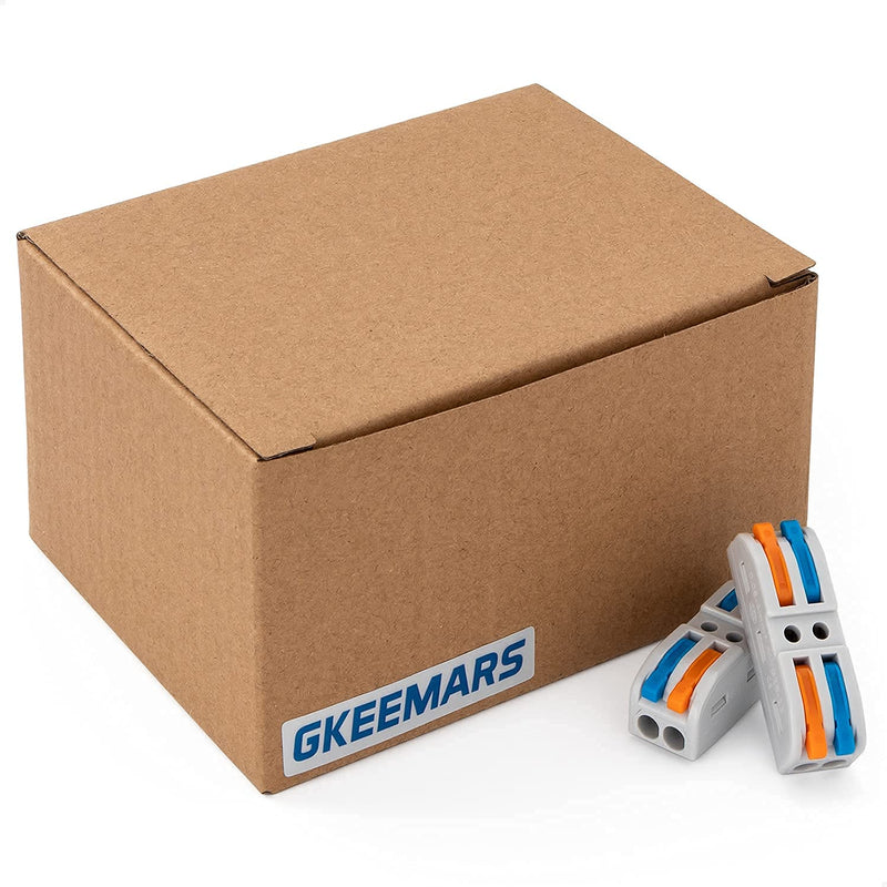 GKEEMARS 50 Pcs 2 Conductor Compact Connectors, Lever Wire Connectors Assortment Pack KV-212-50 Pcs