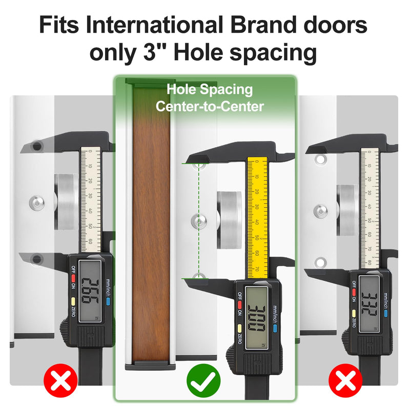 Baomain 3" Hole Spacing C-to-C Sliding Door Handle Set, Surface Mount Clamp Latch Replacement for Patio Glass Doors, Aluminum Mill Finish Inside Handle & Outside Pull 3 Inch (Hole Spacing)