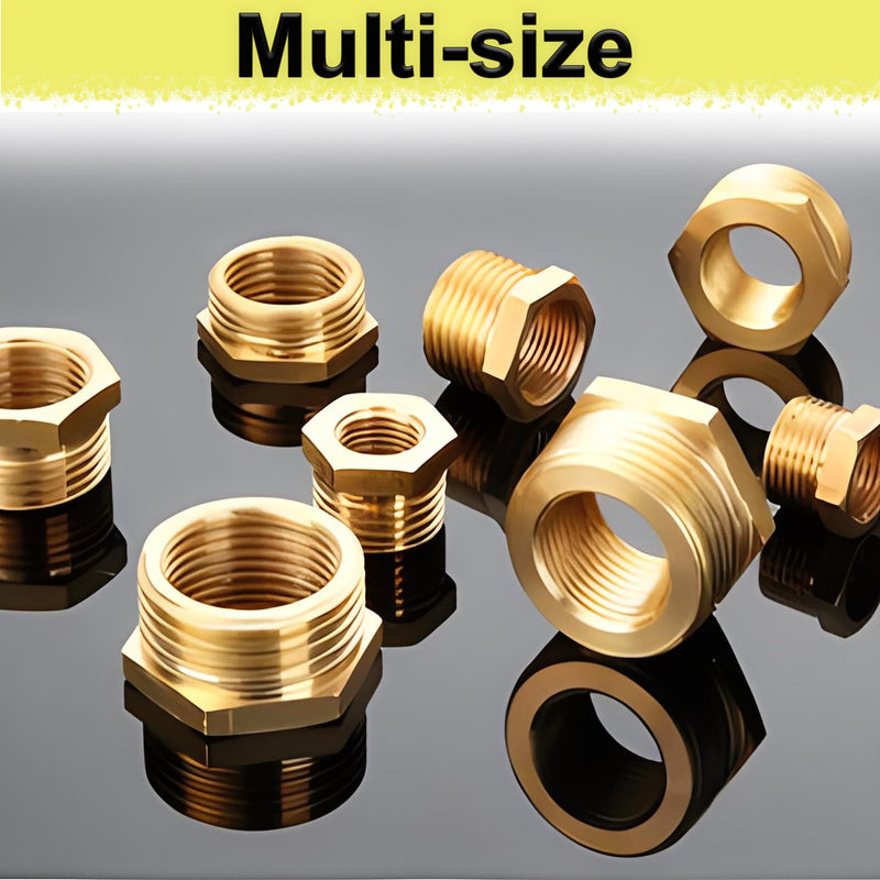 ZOUNI 2pcs Brass Reducer Hex Bushing, 3/4" NPT Male to 1/4" NPT Female Heavy Duty Brass Threaded Pipe Fitting Reducer Adapter (3/4"MNPT - 1/4"FNPT) 3/4"MNPT - 1/4"FNPT