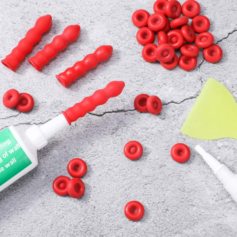 Zonon 10 Pieces Caulk Cap Caulk Saver Finishing Tool Tube Covers Tube Caps for Sealing and Preserving, Red