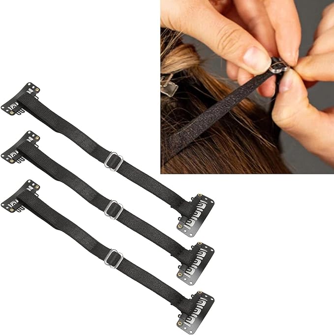 Facelift Bands with Clips, 3 Pieces Instant Facelift Hair Bands with Clips for Girls, Facelift Tape Band, Adjustable Elastic Face Stretch Strap for Women Facial Lifting Bands - NewNest Australia