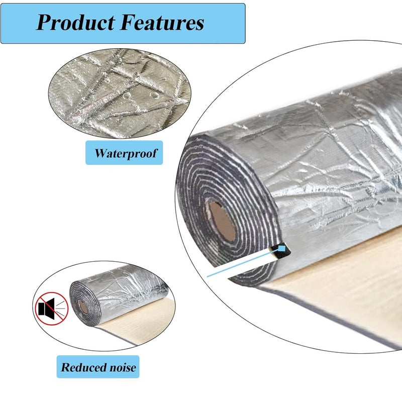 Toilet Tank Liner, 40 x 40 Inch Toilet Anti Condensation Kit with Aluminum Foil-Self Adhesive,Toilet Tank Insulation Liner for Stopping Condensation Preventing Water Damage to Floors