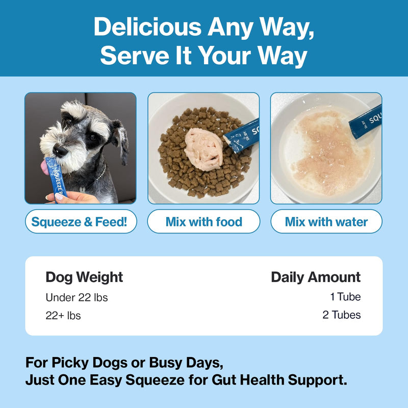 Doctor By Squeeze Probiotics for Dogs Gut Health Immunity Skin&Allergy Care Diarrhea Relief Digestive Stomach Support with L. crispatus KT-11 Lickable Paste Formula Individually Packaged, Chicken