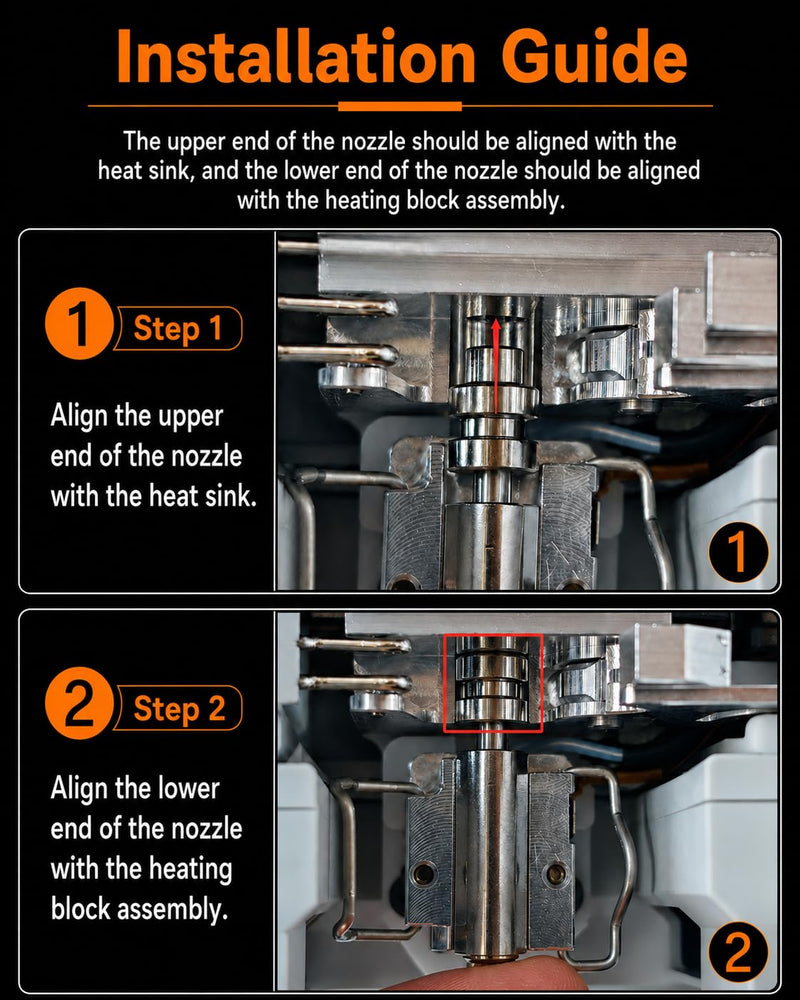 4PCS Nozzle for Kobra 4/Kobra X, 0.4MM 0.4MM 0.4MM 0.4MM Hardened Steel Integrated Nozzles kit, Quick-Swap Hotend kit with 4 Silicone Socks and 3 Cleaning Brushes