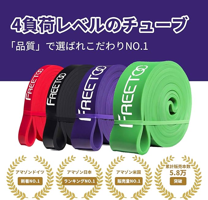 FREETOO Fitness Tube Exercise Band [Latest Enhanced Version] Training Tube Natural Rubber Body Modification Equipment Unisex Strength Training Linftig Muscle Red - NewNest Australia