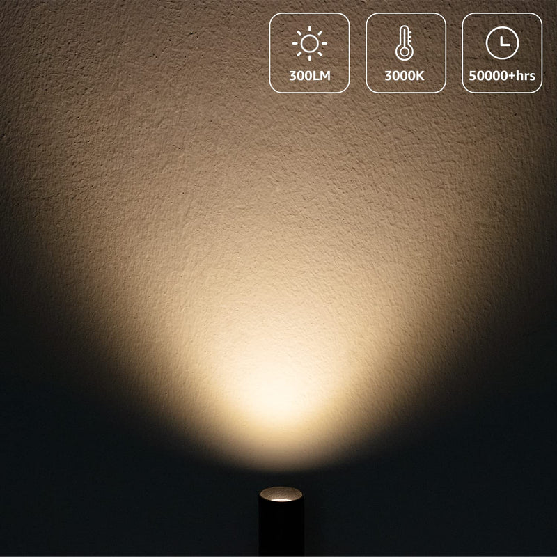 2 Pack Spot Lights Indoor, 120V Up Lights Indoor, LED Accent Spotlight, 3W Plant Spotlight, 3000K Floor Spotlight for Plants Pictures Desk, Uplights with 5.9 FT Plug Cord and Foot Switch