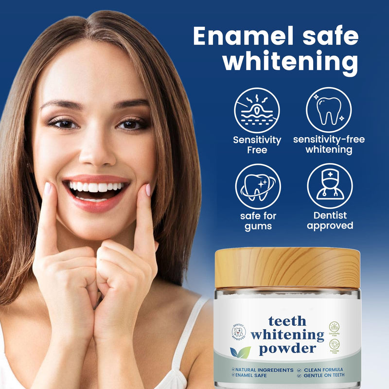 Teeth Whitening Powder for Tooth Care, Peroxide-Free Whitening Tooth Powder with Nano Hydroxyapatite & Enzymes, 50 Gram (1) 1