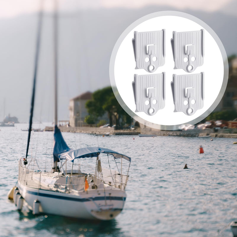 4 Pack Heavy-Duty Marine Boat Fender Clips for Pontoon Docking, Adjustable UV-Resistant PVC Fender Hangers with Three-Eye Design, Quick-Release & Anti-Corrosion Boat Accessories